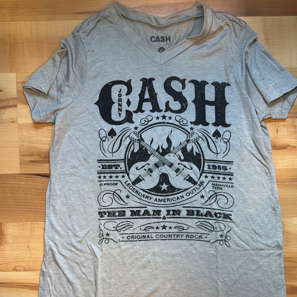 Ash gray Johnny Cash Graphic Tee